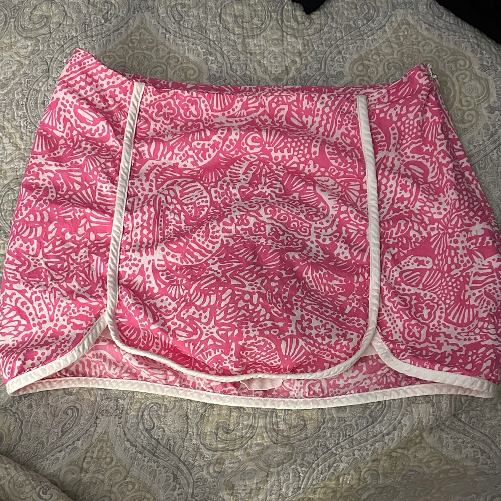 Lilly Pulitzer Vibrant Pink and White Mini Skort